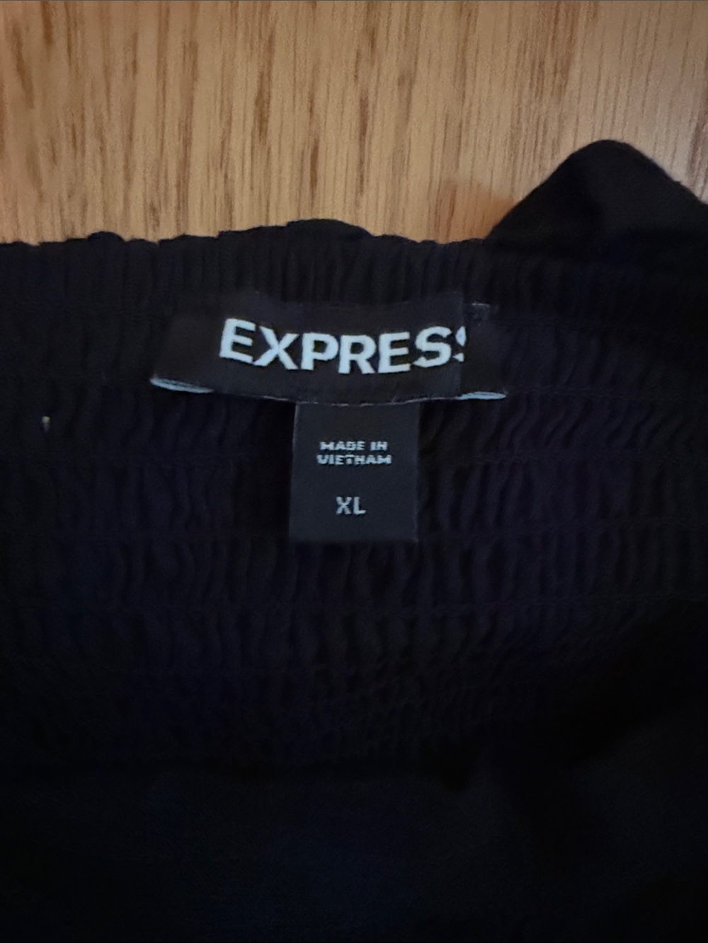 Express Black Off-Shoulder Ruffle Crop Top - Picture 2 of 3